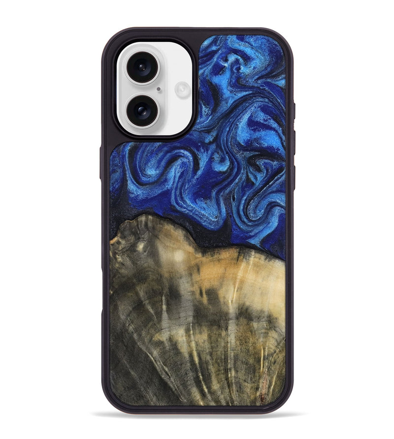 iPhone 16 Plus Wood Phone Case - Brenna (Blue, 818402)