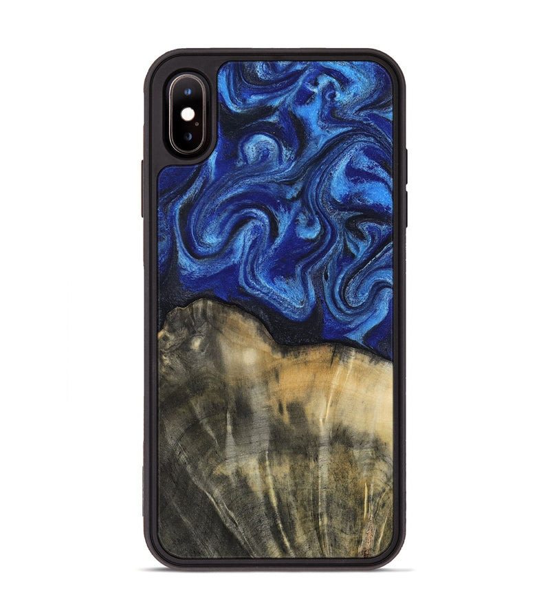 iPhone Xs Max Wood Phone Case - Brenna (Blue, 818402)