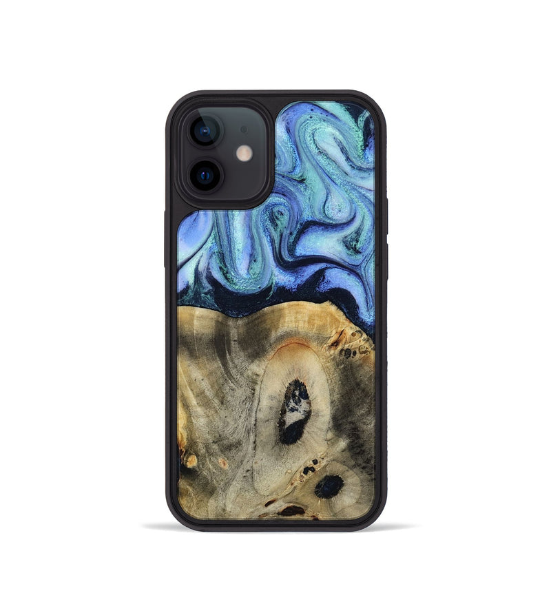iPhone 12 mini Wood Phone Case - Myrtle (Blue, 818405)