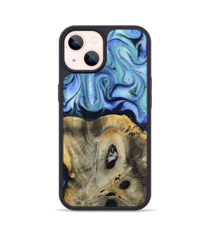 iPhone 14 Wood Phone Case - Myrtle (Blue, 818405)