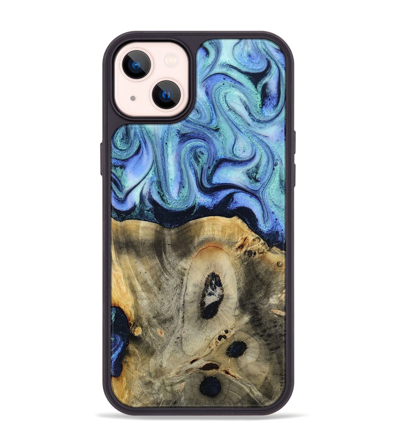 iPhone 14 Plus Wood Phone Case - Myrtle (Blue, 818405)