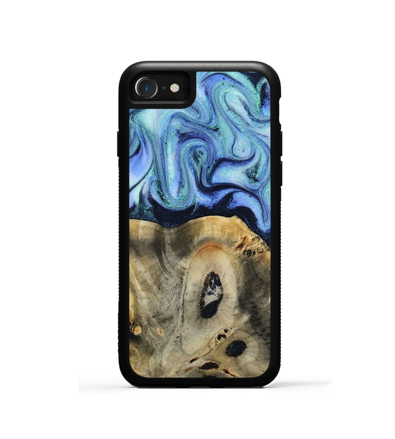 iPhone SE Wood Phone Case - Myrtle (Blue, 818405)