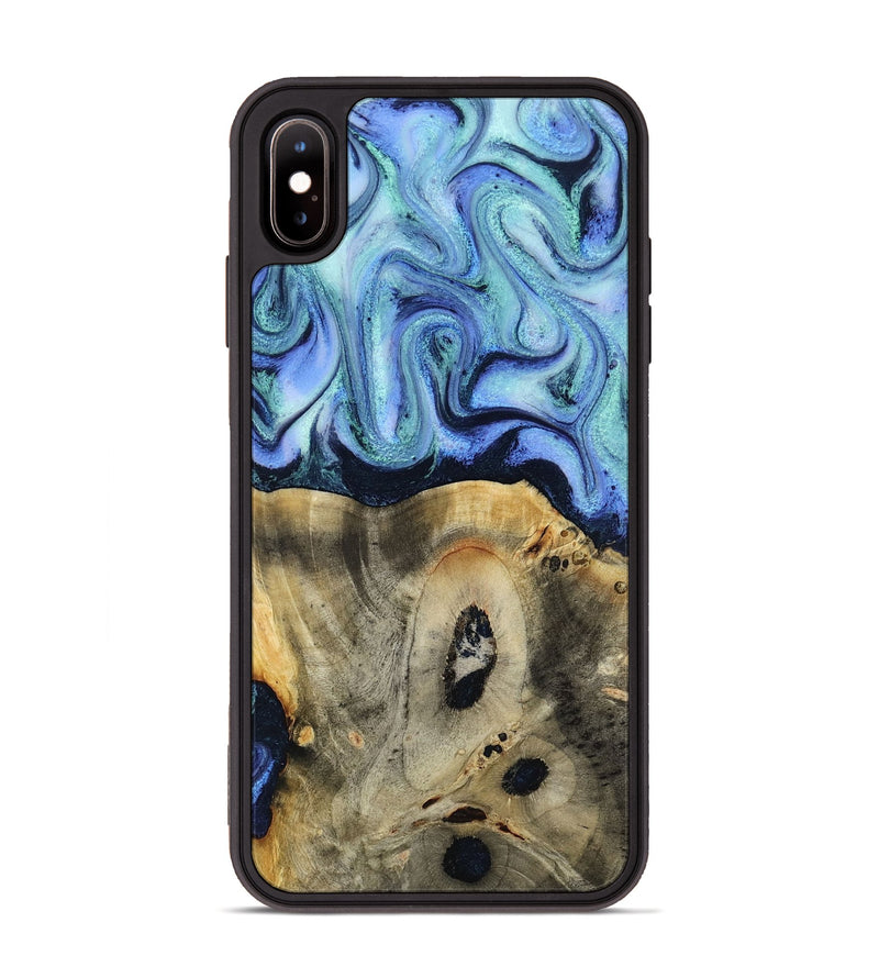 iPhone Xs Max Wood Phone Case - Myrtle (Blue, 818405)