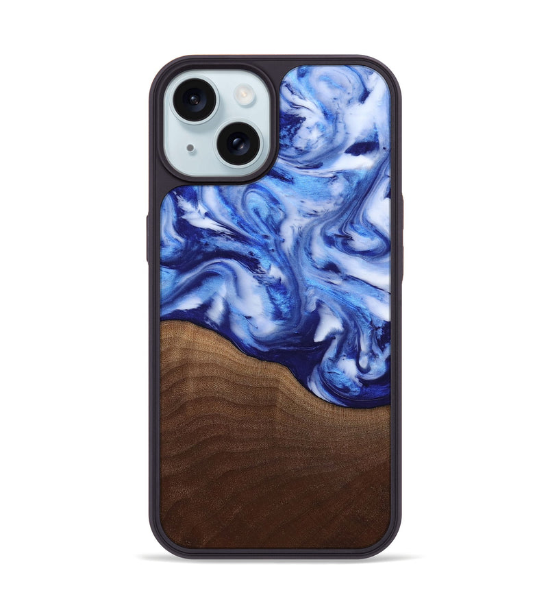 iPhone 15 Wood Phone Case - Donna (Blue, 818406)
