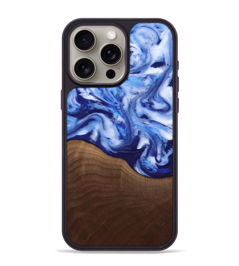 iPhone 15 Pro Max Wood Phone Case - Donna (Blue, 818406)