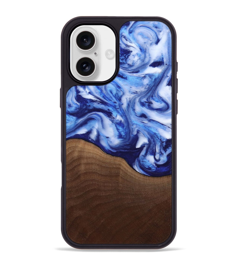 iPhone 16 Plus Wood Phone Case - Donna (Blue, 818406)