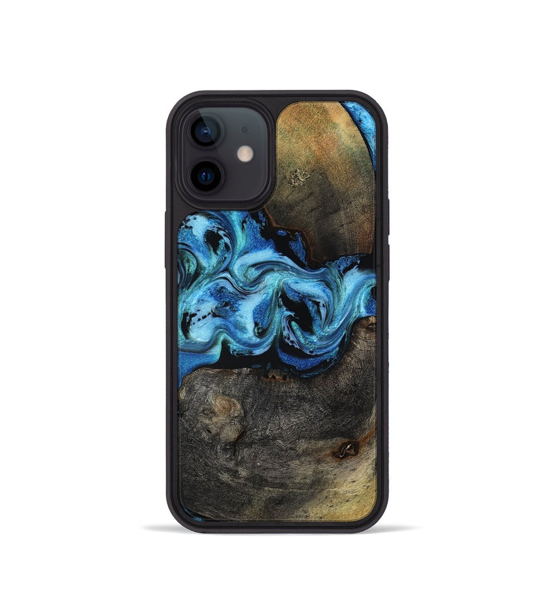 iPhone 12 mini Wood Phone Case - Zyon (Blue, 818407)