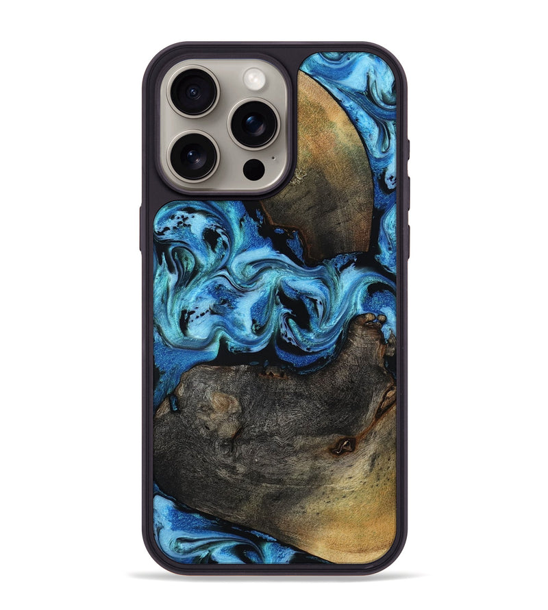 iPhone 15 Pro Max Wood Phone Case - Zyon (Blue, 818407)