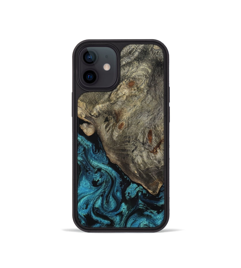 iPhone 12 mini Wood Phone Case - Tom (Blue, 818409)