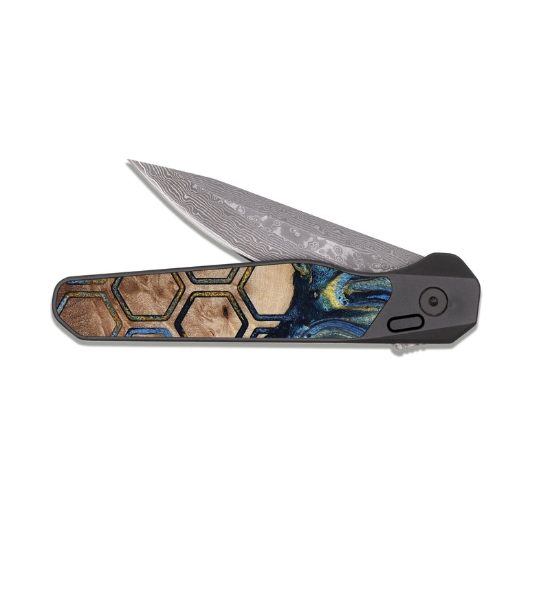 EDC Dark Damascus Wood Pocket Knife - Jayson (Pattern, 818414)