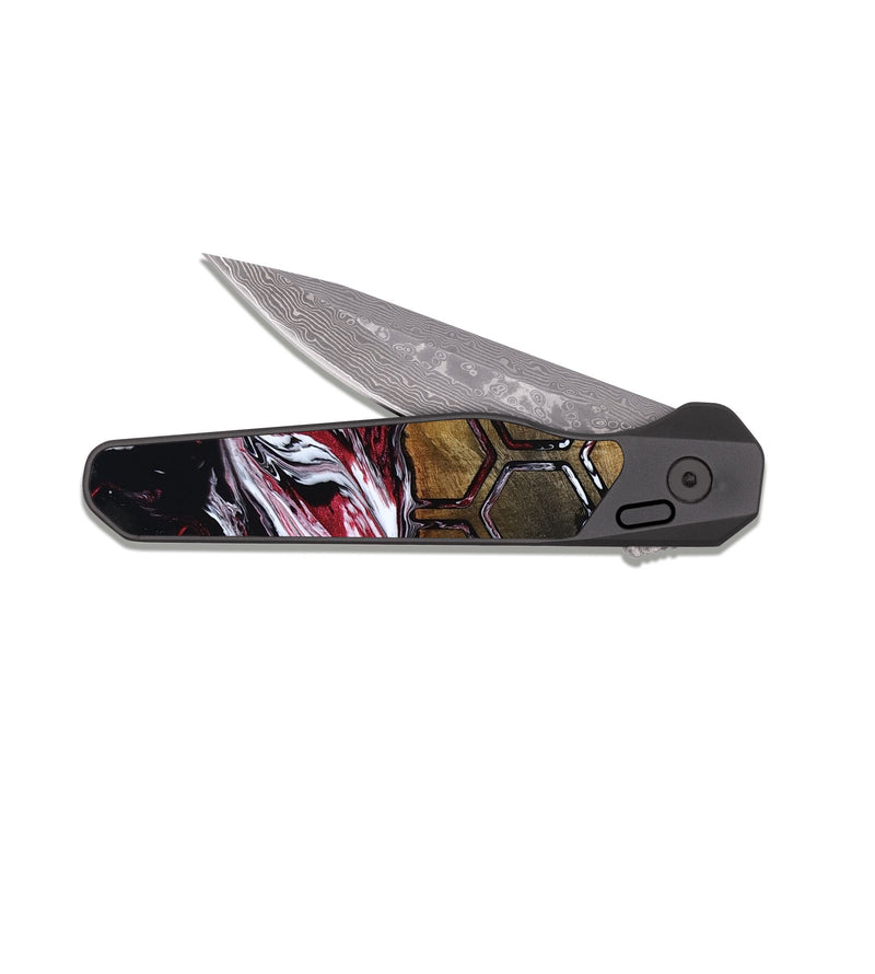 EDC Dark Damascus Wood Pocket Knife - Wesley (Pattern, 818417)