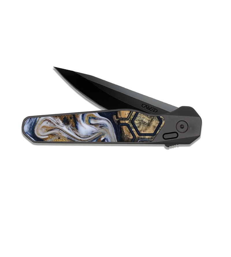 EDC Dark Slate Wood Pocket Knife - Amelie (Pattern, 818419)