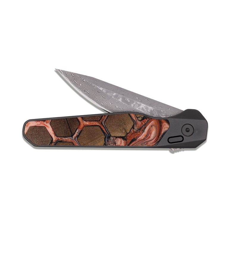 EDC Dark Damascus Wood Pocket Knife - Dionne (Pattern, 818428)
