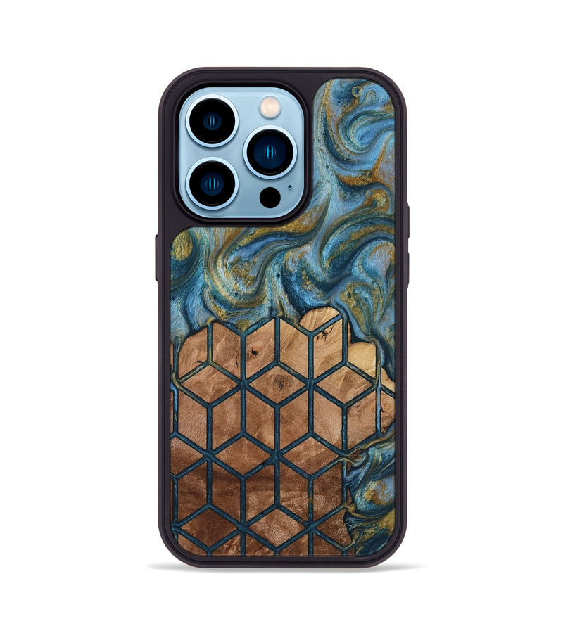 iPhone 14 Pro Wood Phone Case - Rubye (Pattern, 818436)