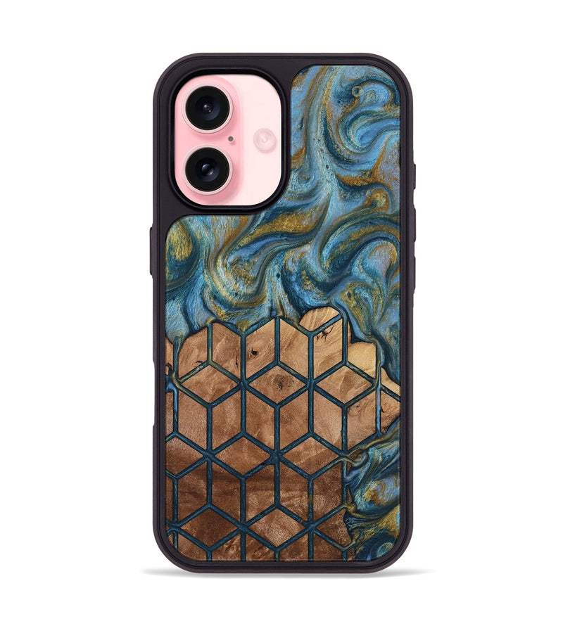 iPhone 16 Wood Phone Case - Rubye (Pattern, 818436)