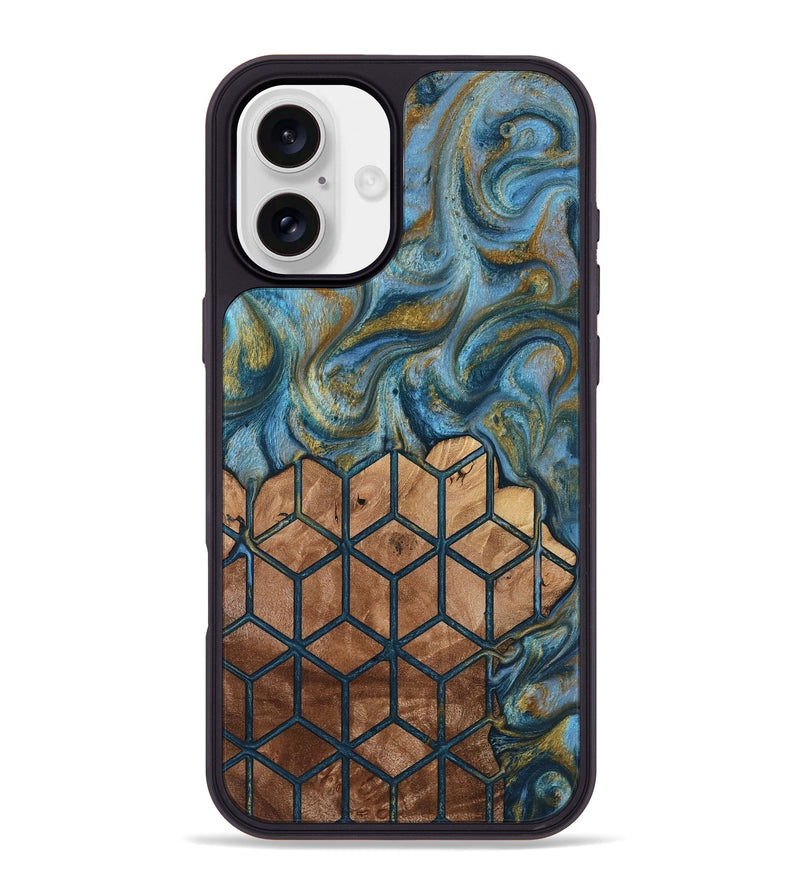 iPhone 16 Plus Wood Phone Case - Rubye (Pattern, 818436)