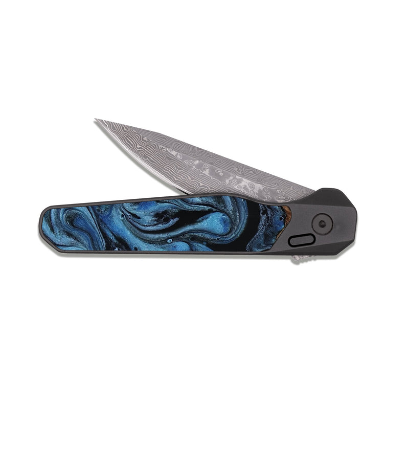 EDC Dark Damascus Wood Pocket Knife - Malaki (Pattern, 818438)