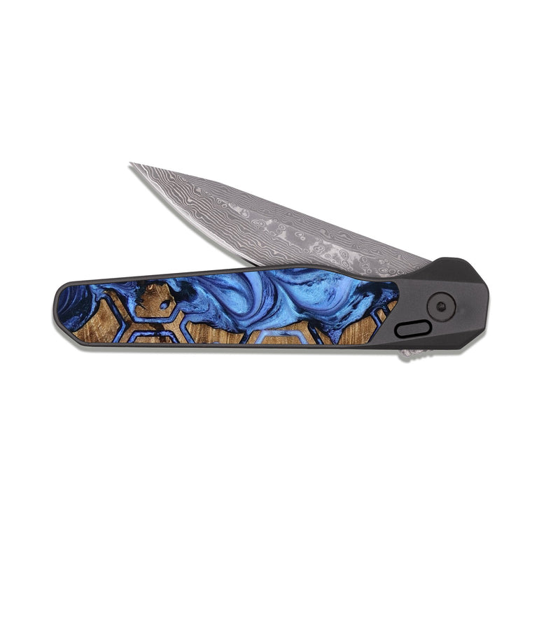 EDC Dark Damascus Wood Pocket Knife - Kiara (Pattern, 818443)