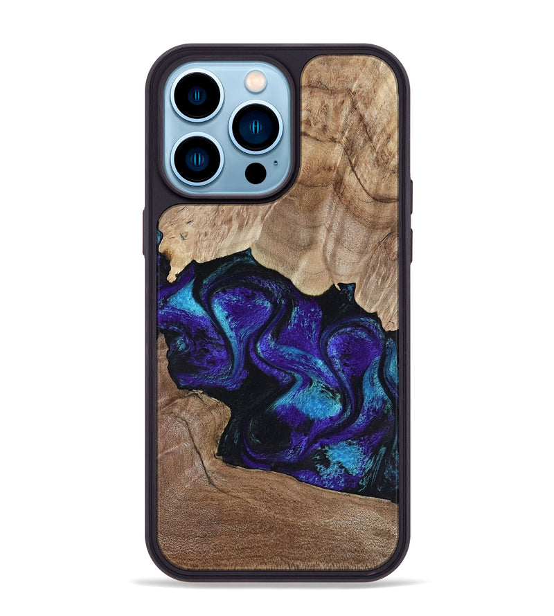 iPhone 14 Pro Max Wood Phone Case - Kristi (Purple, 818462)