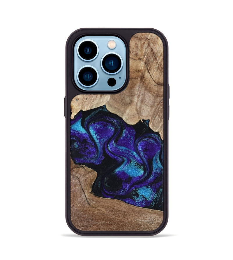 iPhone 14 Pro Wood Phone Case - Kristi (Purple, 818462)