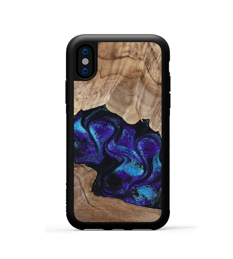 iPhone Xs Wood Phone Case - Kristi (Purple, 818462)