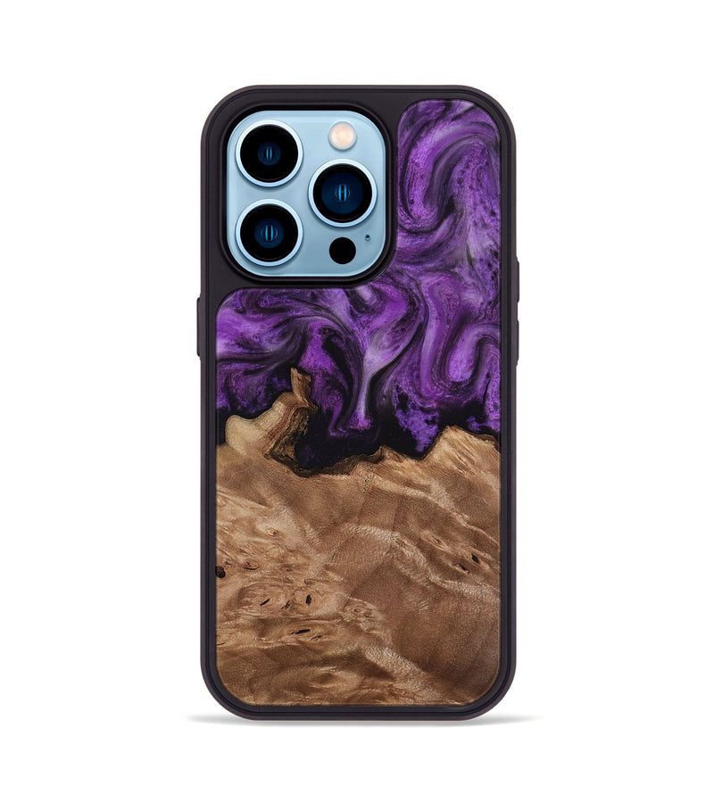 iPhone 14 Pro Wood Phone Case - Verdie (Purple, 818463)