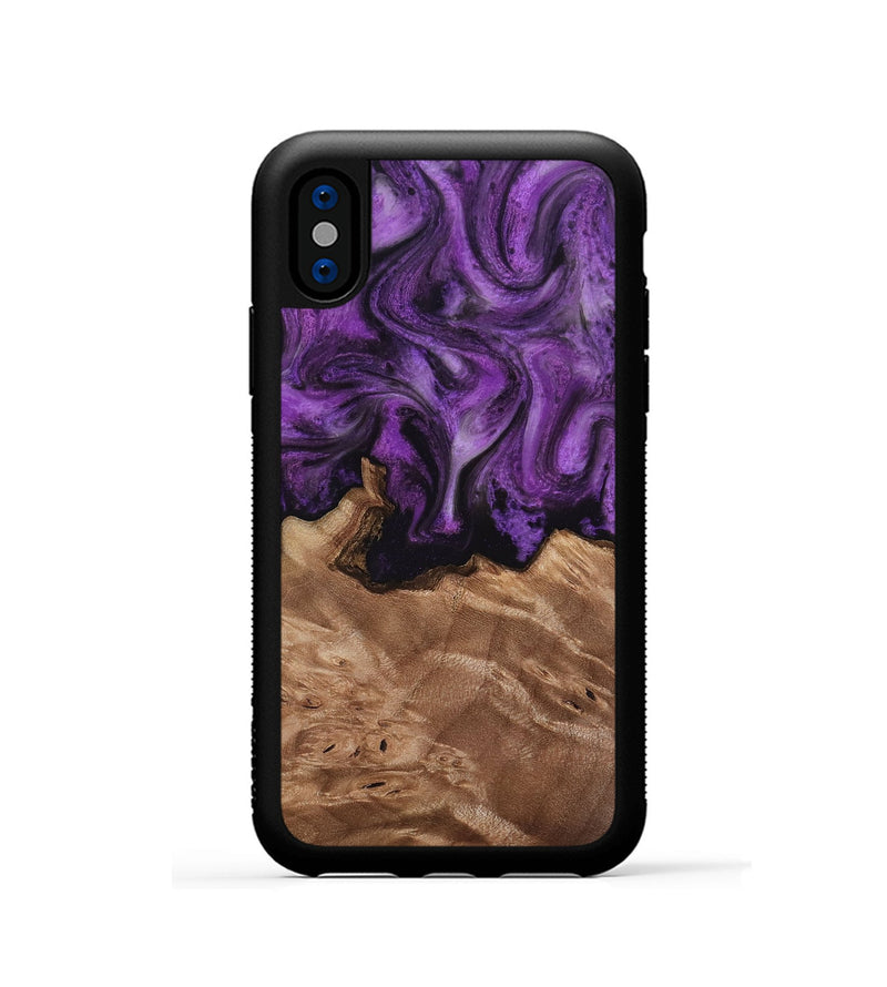 iPhone Xs Wood Phone Case - Verdie (Purple, 818463)