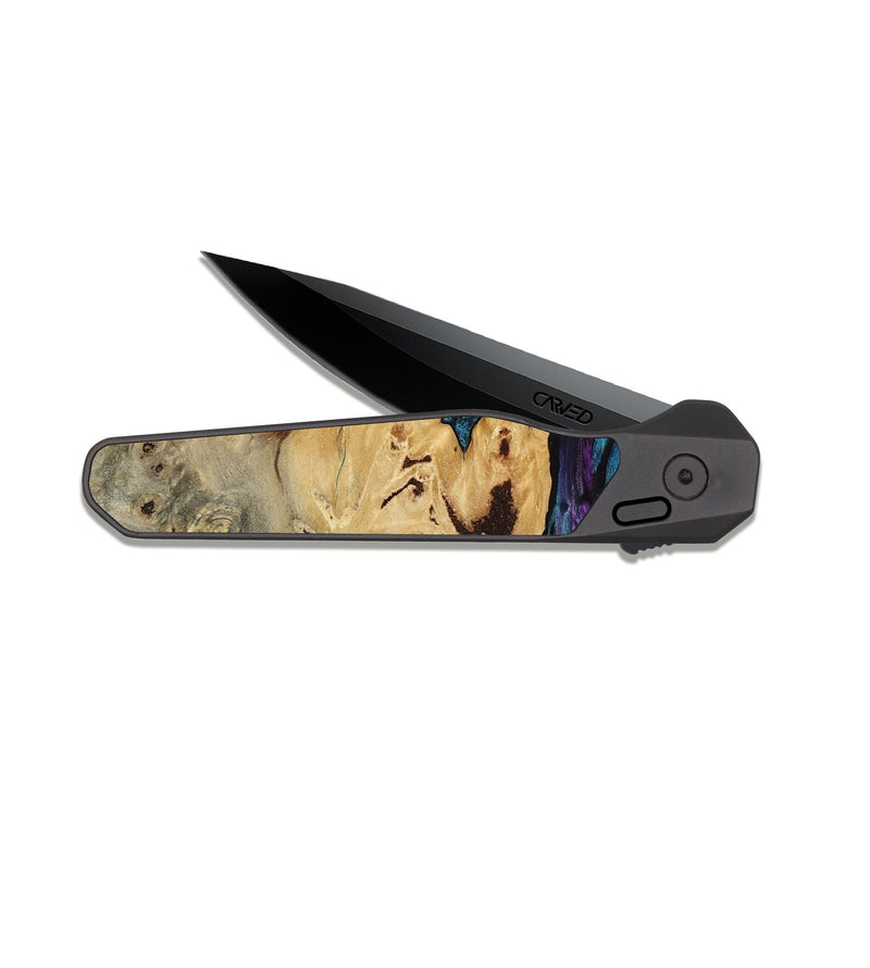 EDC Dark Slate Wood Pocket Knife - Jamel (Purple, 818464)