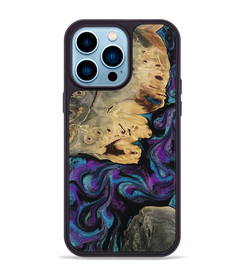 iPhone 14 Pro Max Wood Phone Case - Jamel (Purple, 818464)