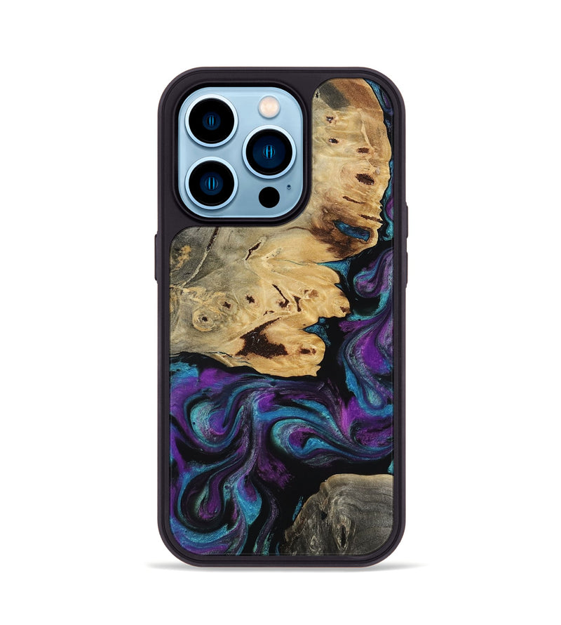 iPhone 14 Pro Wood Phone Case - Jamel (Purple, 818464)