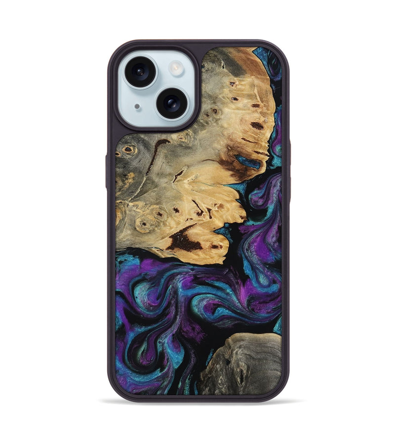 iPhone 15 Wood Phone Case - Jamel (Purple, 818464)