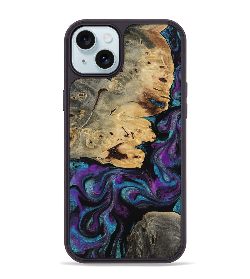 iPhone 15 Plus Wood Phone Case - Jamel (Purple, 818464)