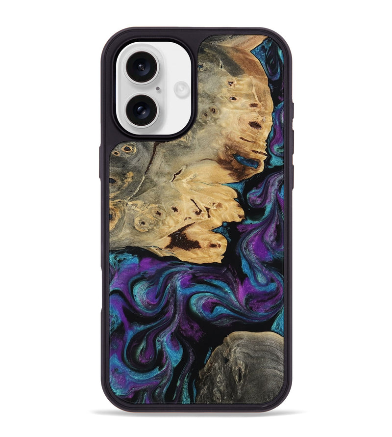 iPhone 16 Plus Wood Phone Case - Jamel (Purple, 818464)