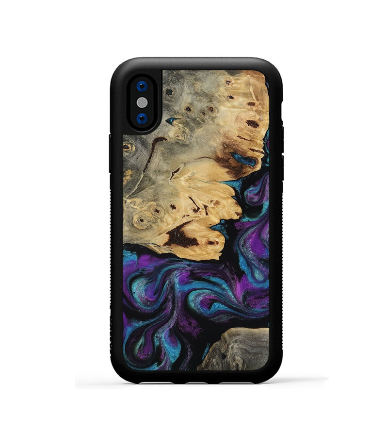 iPhone Xs Wood Phone Case - Jamel (Purple, 818464)