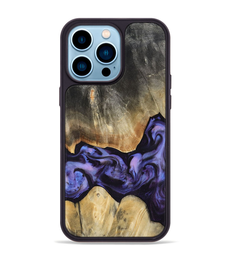 iPhone 14 Pro Max Wood Phone Case - Taniyah (Purple, 818465)