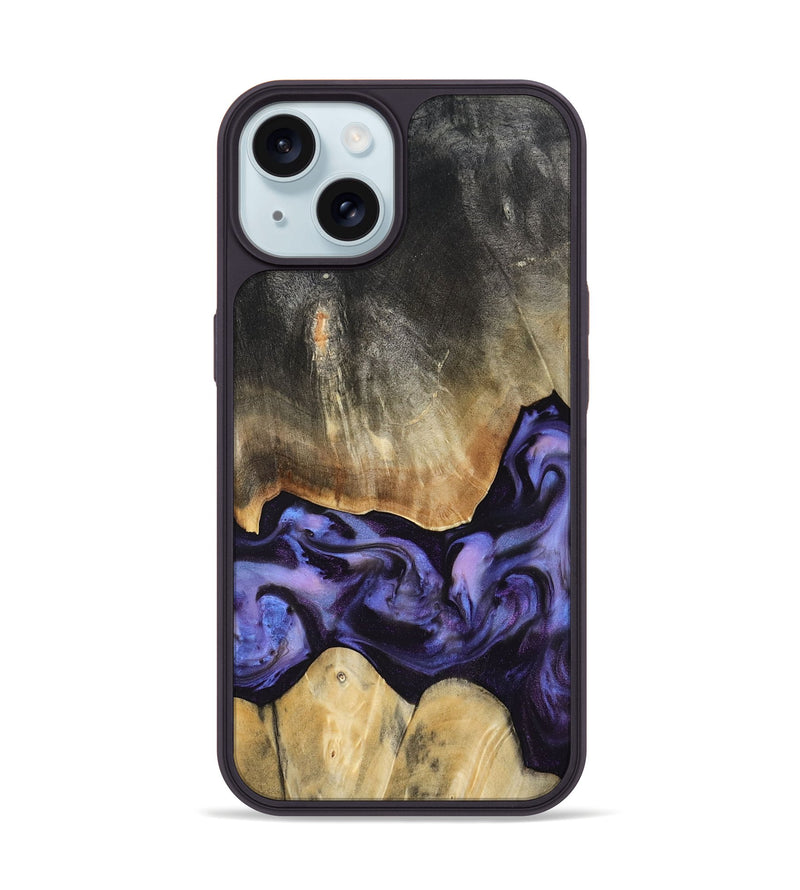 iPhone 15 Wood Phone Case - Taniyah (Purple, 818465)