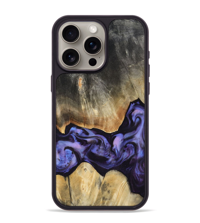 iPhone 15 Pro Max Wood Phone Case - Taniyah (Purple, 818465)