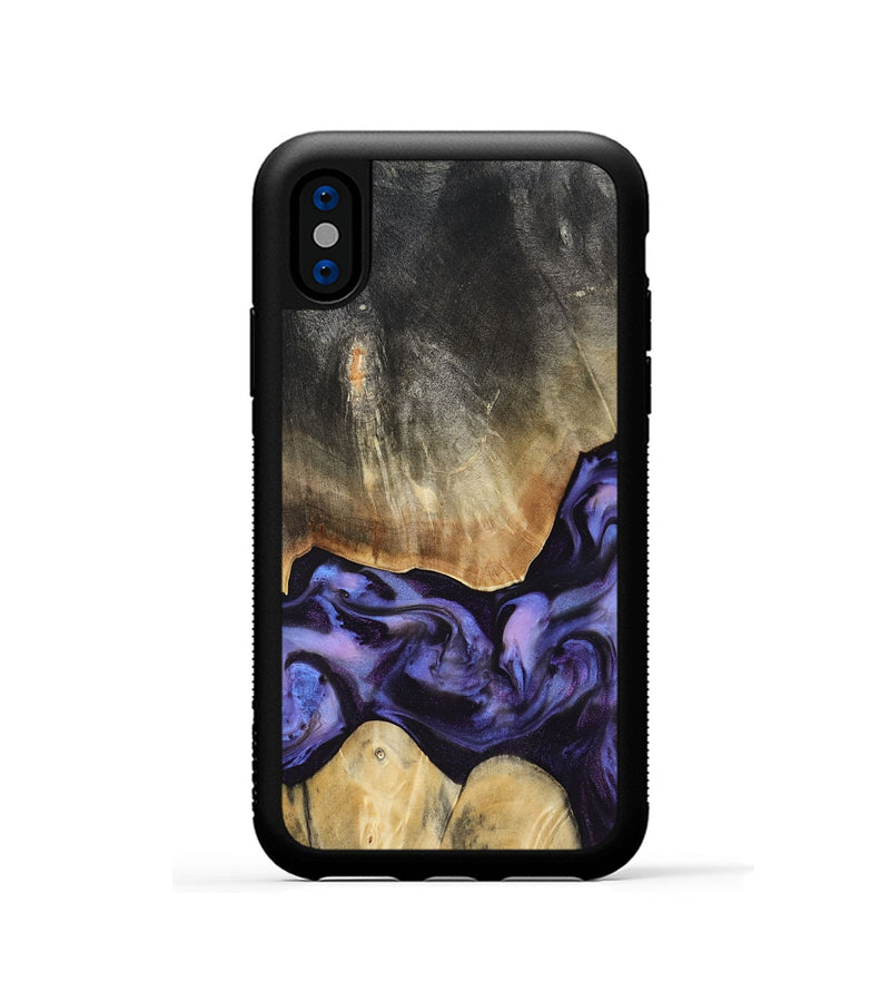 iPhone Xs Wood Phone Case - Taniyah (Purple, 818465)