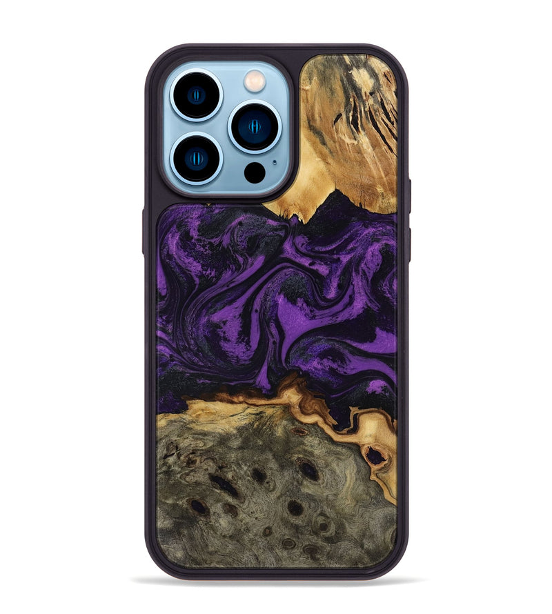 iPhone 14 Pro Max Wood Phone Case - Geralyn (Purple, 818466)