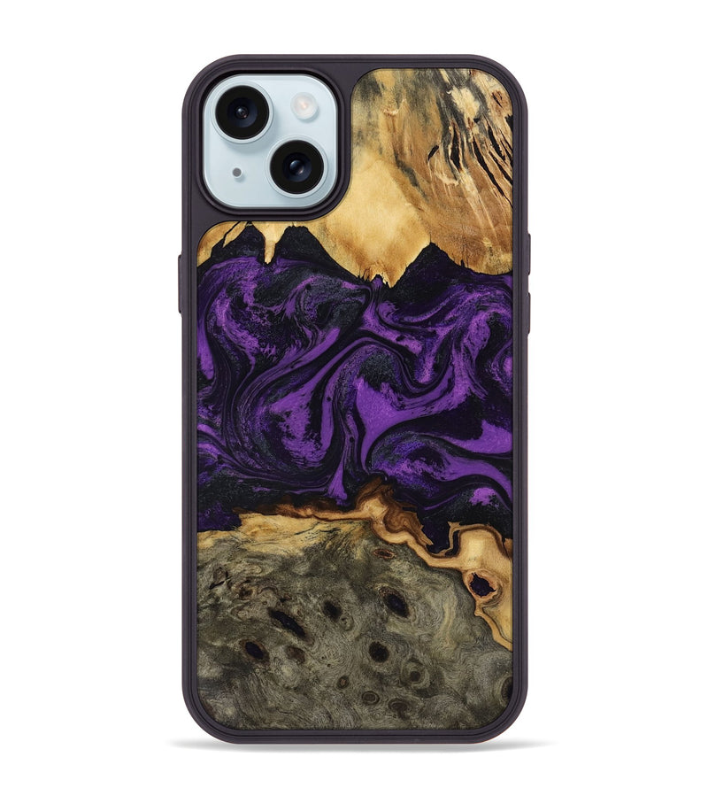 iPhone 15 Plus Wood Phone Case - Geralyn (Purple, 818466)