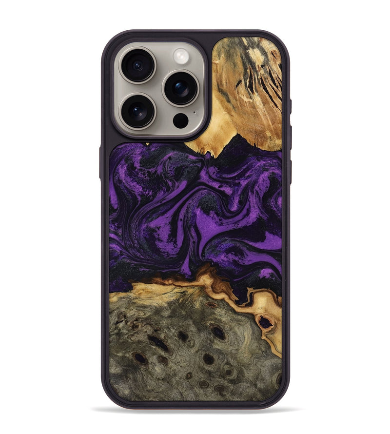 iPhone 15 Pro Max Wood Phone Case - Geralyn (Purple, 818466)