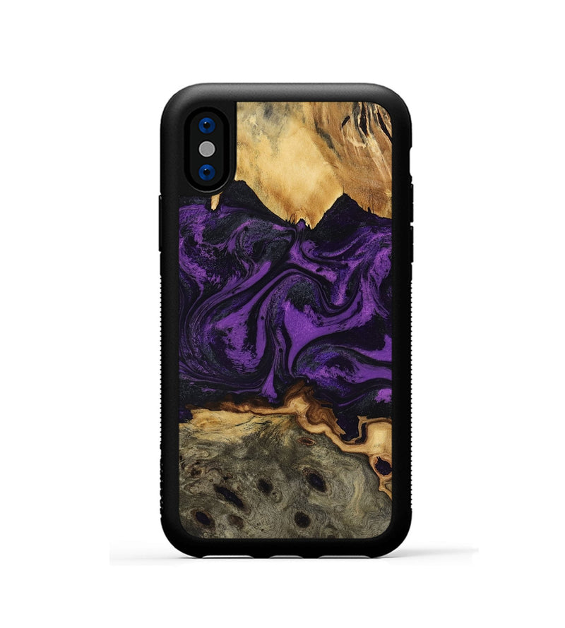 iPhone Xs Wood Phone Case - Geralyn (Purple, 818466)