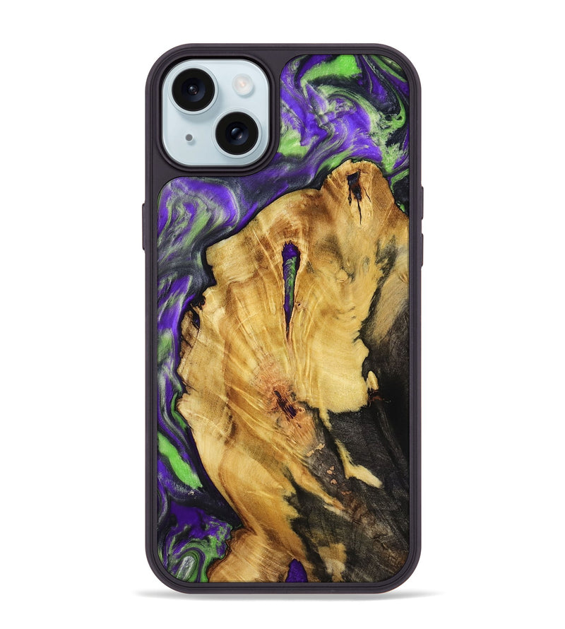 iPhone 15 Plus Wood Phone Case - Nora (Purple, 818467)
