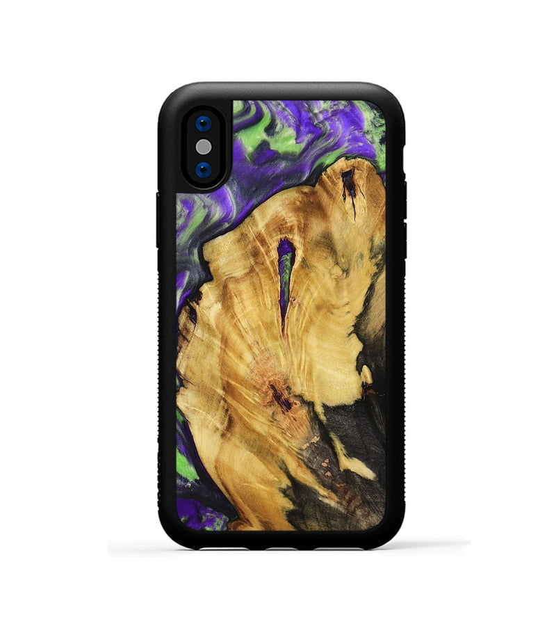 iPhone Xs Wood Phone Case - Nora (Purple, 818467)