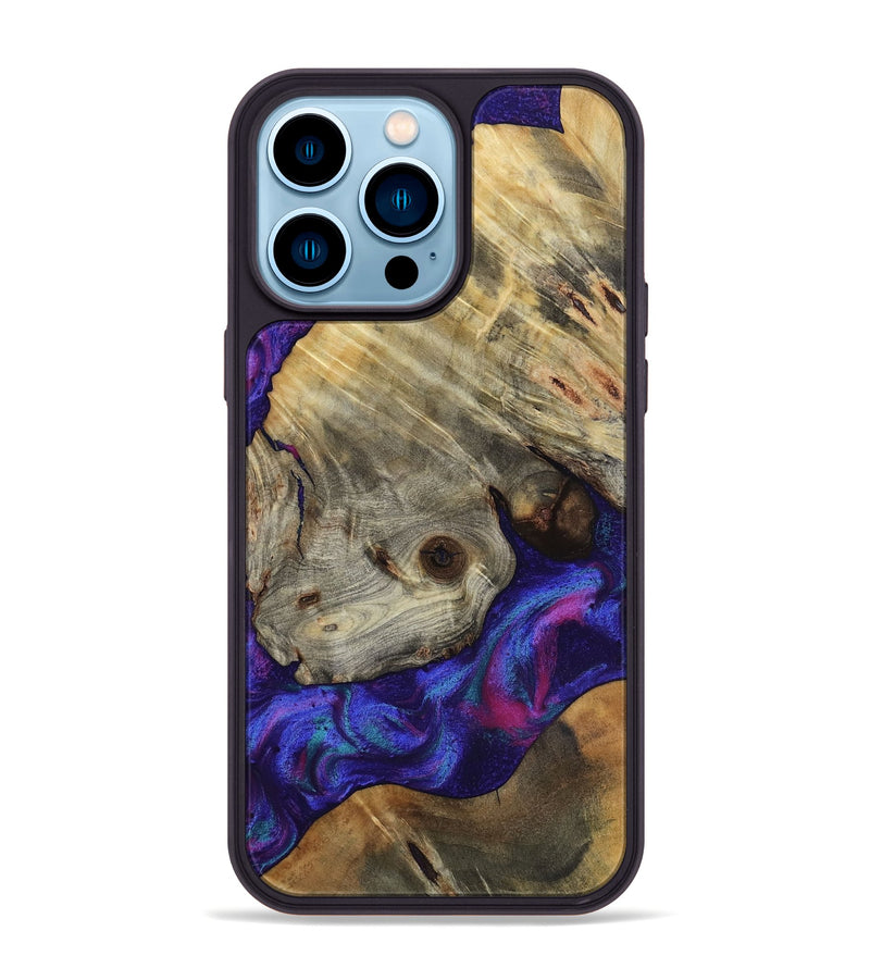 iPhone 14 Pro Max Wood Phone Case - Lilly (Purple, 818469)