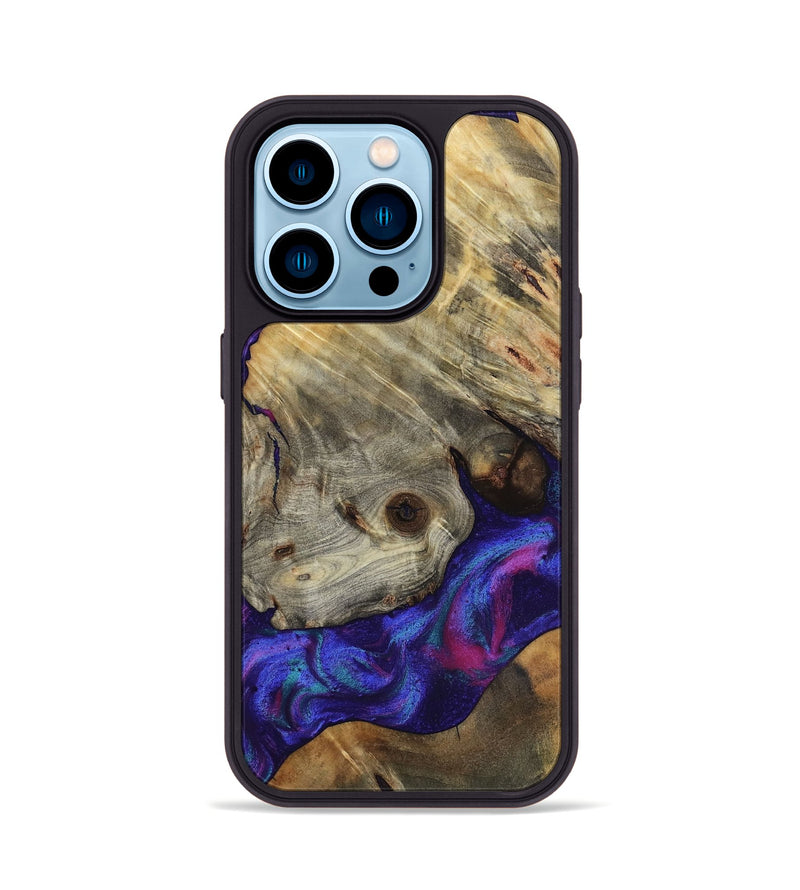 iPhone 14 Pro Wood Phone Case - Lilly (Purple, 818469)