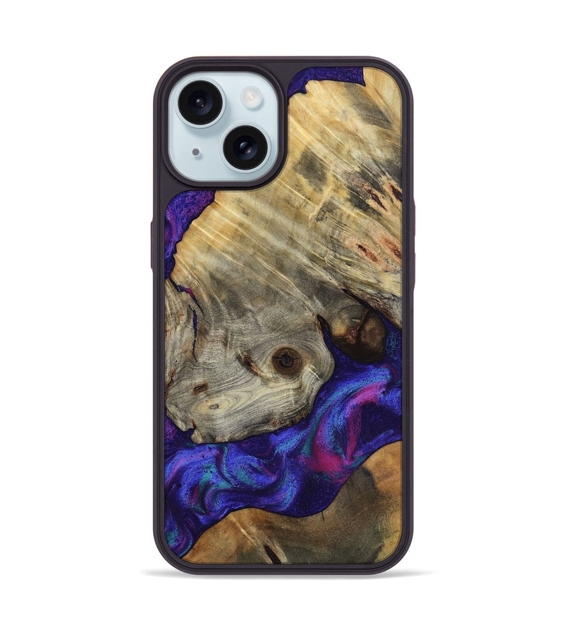 iPhone 15 Wood Phone Case - Lilly (Purple, 818469)