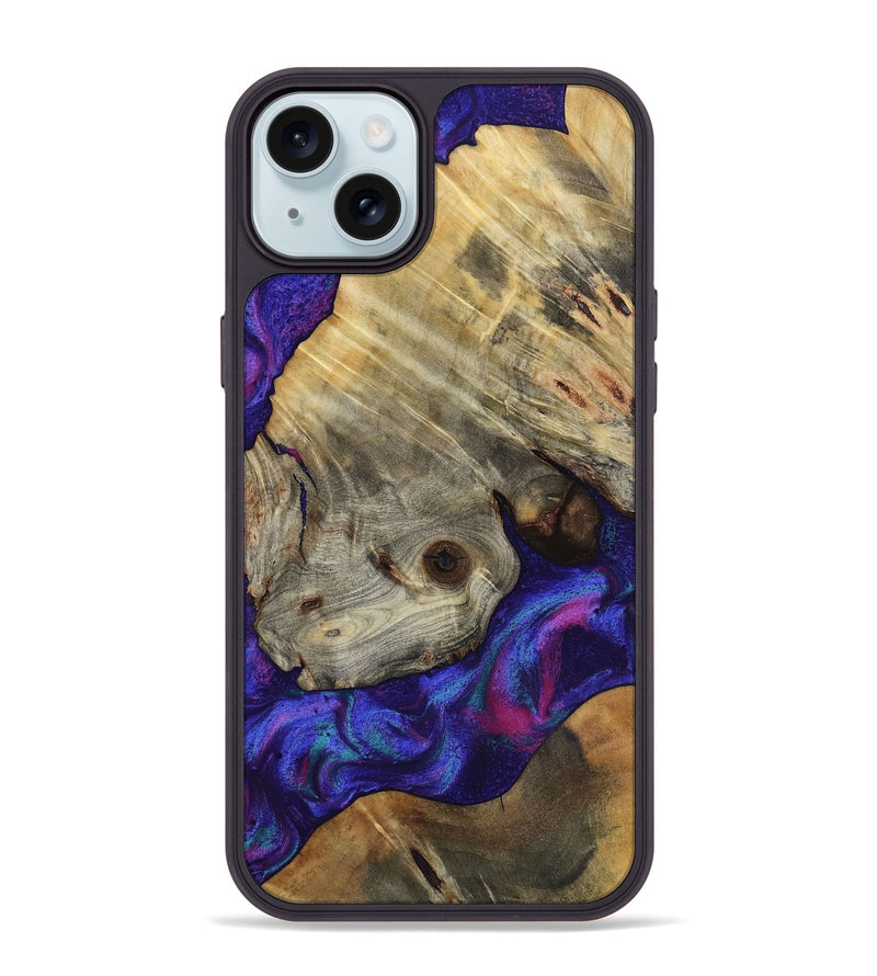 iPhone 15 Plus Wood Phone Case - Lilly (Purple, 818469)