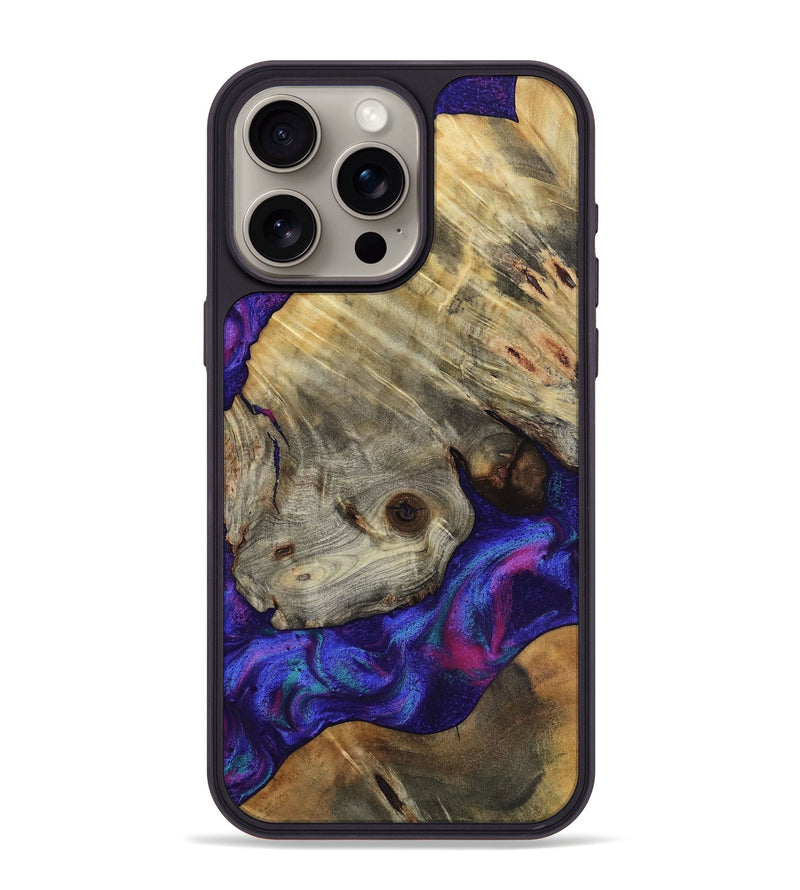 iPhone 15 Pro Max Wood Phone Case - Lilly (Purple, 818469)