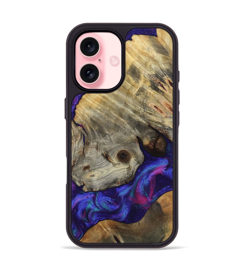 iPhone 16 Wood Phone Case - Lilly (Purple, 818469)
